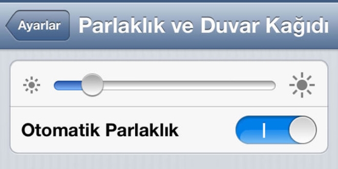 Ekran parlakln daha da azaltn