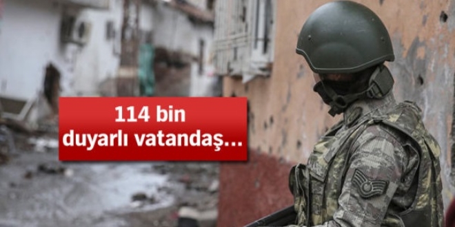 114 bin vatandaş, PKK'yı ihbar etti