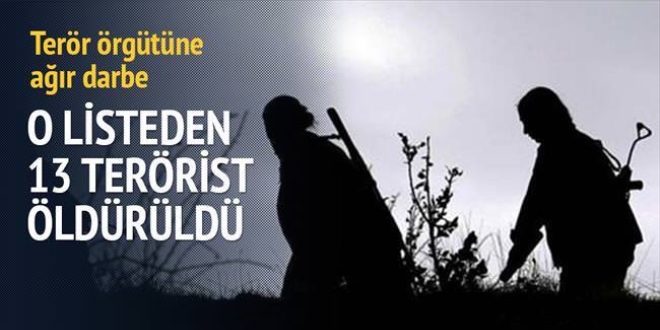 'O listeden 13'ü öldü'