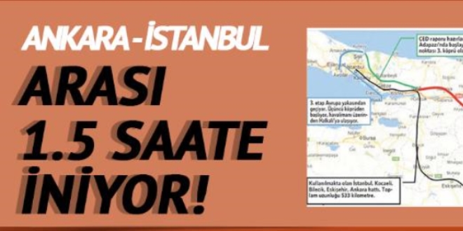 Ankara-İstanbul arası 1.5 saat