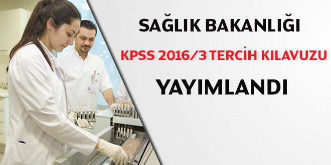 Salk Bakanl KPSS 2016/3 tercih klavuzu yaymland