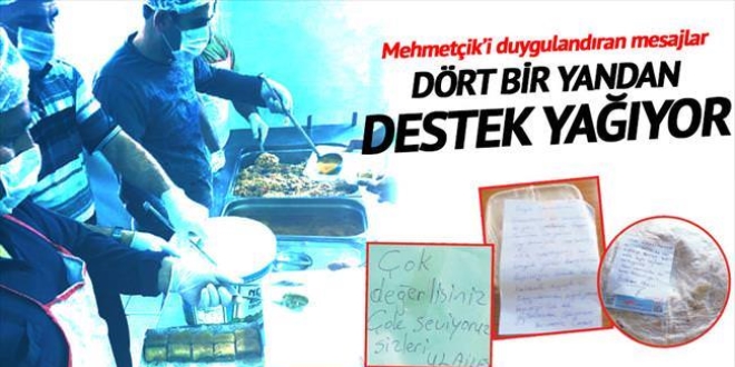 Askere, 'Allah sizi korusun' notları yağıyor