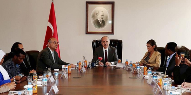 Kurtulmuş yabancı basın mensuplarını kabul etti