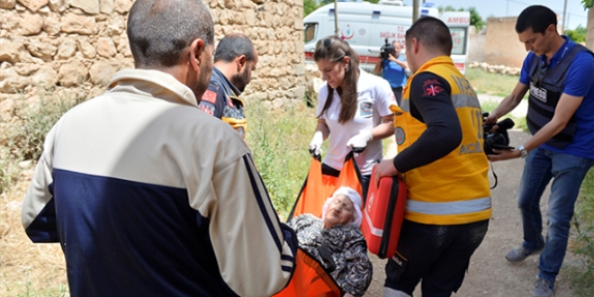 Nusaybin'de hasta kadn ve ocua yardm eli