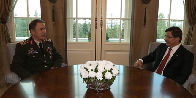 Davutoğlu, Orgeneral Akar'ı kabul etti