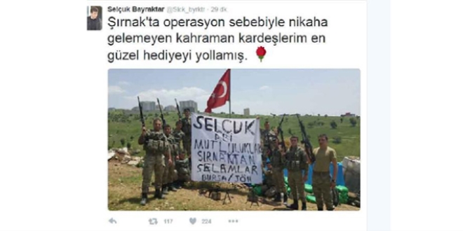 Askerler'den Selçuk Bayraktar'a nikah mesajı