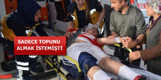 Okulun duvarından atlamak isterken koluna demir saplandı