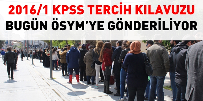 2016/1 KPSS Tercih Klavuzu bugn SYM'ye gnderiliyor