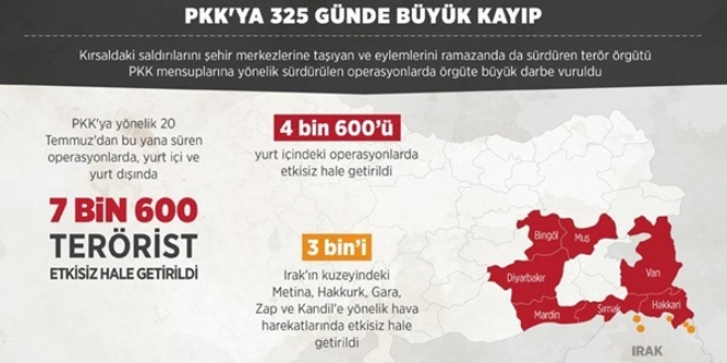 PKK'ya 325 gnde byk darbe