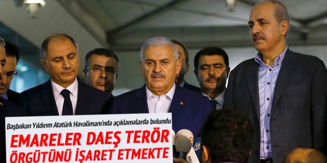 Yıldırım: Emareler DAEŞ örgütünü işaret etmekte