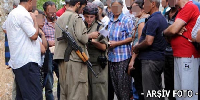 PKK'l terristler propaganda yapp, i makinesi yakt