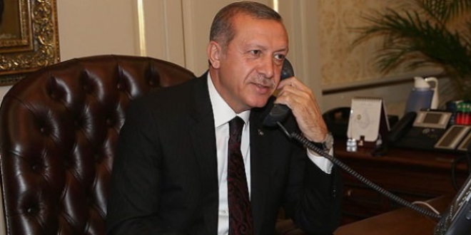 Cumhurbakan Erdoan liderlerle telefonda grt