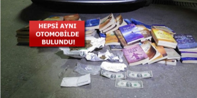 Otomobilde FETÖ kitapları ve uyuşturucu bulundu