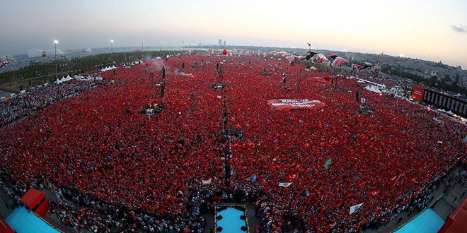 Erdoğan: Çarşamba gününe kadar mitinge devam