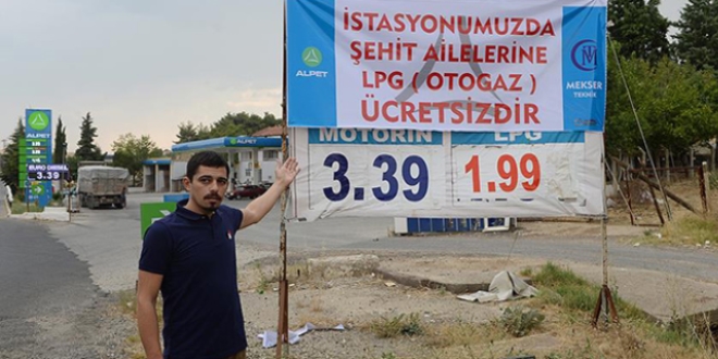 Uşak'ta şehit ailelerine ücretsiz otogaz