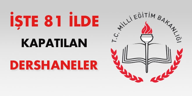 İşte 81 ilde kapatılan dershaneler