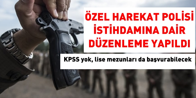 Lise mezunları da, özel harekat polisi olabilecek