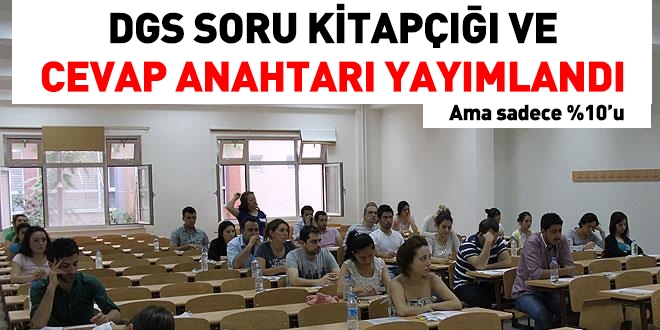 DGS soru kitapçığı ve cevap anahtarı yayımlandı
