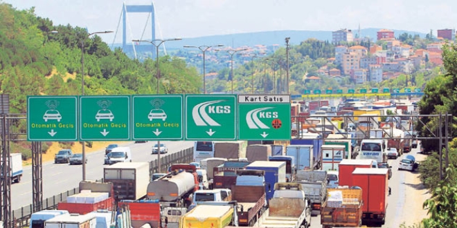 Köprü ve otoyol geliri 703 milyon 403 bin lira oldu