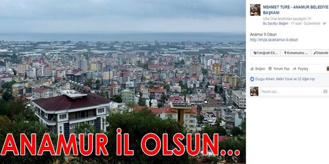 Anamur'un il olmas iin kampanya balatld