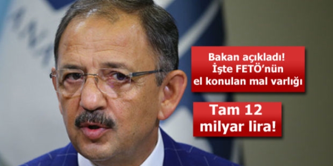 Özhaseki: FETÖ'nün 12 milyar liralık mal varlığına el konuldu