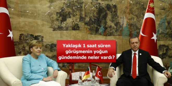 Cumhurbaşkanı Erdoğan, Merkel ile 1 saat görüştü
