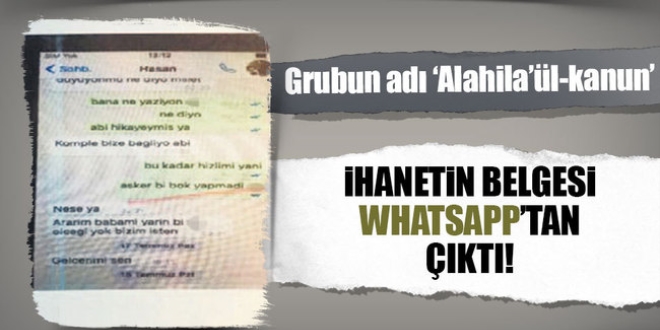 İhanetin belgesi WhatsApp'tan çıktı
