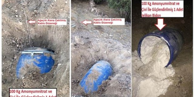 Karayolunda 4 ayrı noktaya 690 kilo patlayıcı yerleştirmişler
