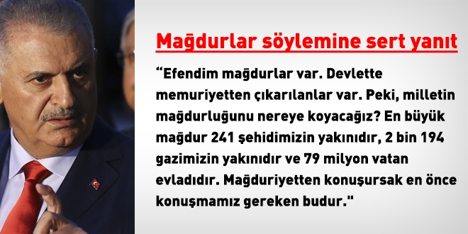 Yldrm: Madurlar var diyorlar, Madur olan 79 milyon vatan evladdr