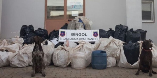 Bingöl'de 714 kilo 890 gram esrar ele geçirildi