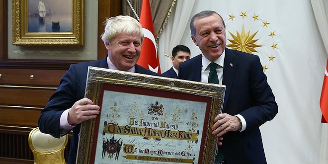 Erdoan ve Yldrm Johnson' kabul etti