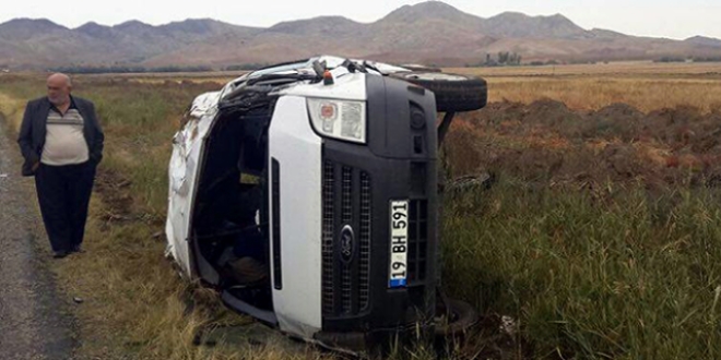 orum'da renci servisi devrildi: 12 renci yaral