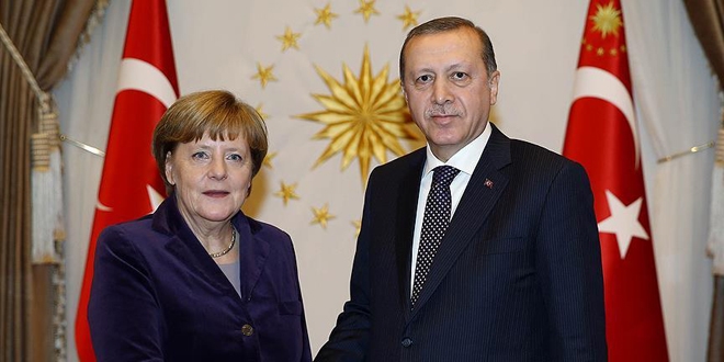 Cumhurbakan Erdoan ve Merkel Suriye'yi grt