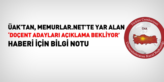 ÜAK: Doçent adaylarına yönelik çalışmalar devam ediyor