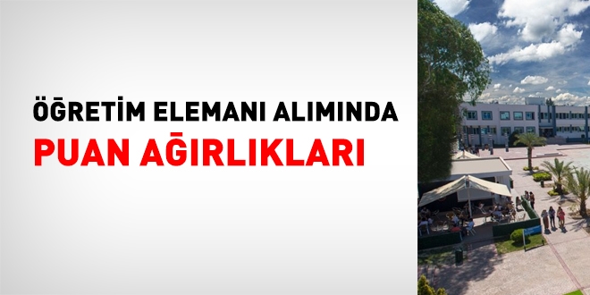 Öğretim elemanı kadrolarında puan ağırlıkları