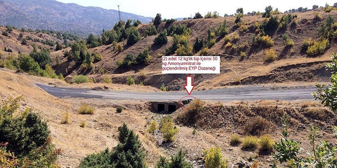 Yola tuzaklanan 100 kilo patlayıcı imha edildi