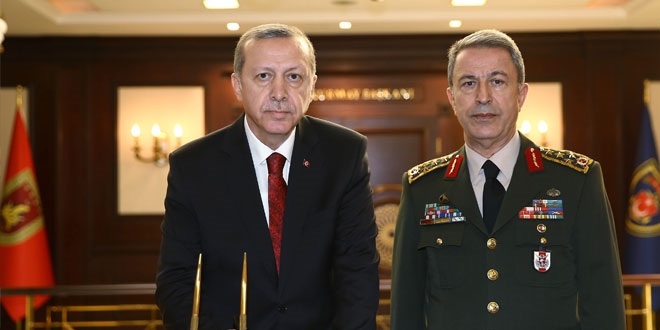 Erdoan, Genelkurmay Bakan Orgeneral Akar' kabul etti