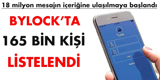 ByLock'ta 165 bin kii listelendi