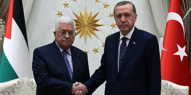 Erdoan ile Filistin Devlet Bakan Abbas grt