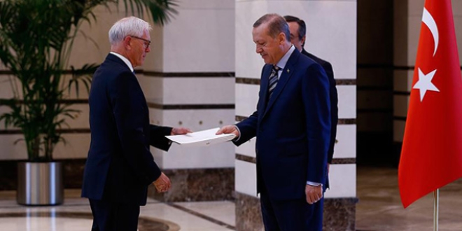 Erdoğan Norveç'in Ankara Büyükelçisi Ellefsen'i kabul etti