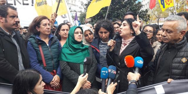 HDP'li Kanak'n gzaltna alnmas protesto edildi