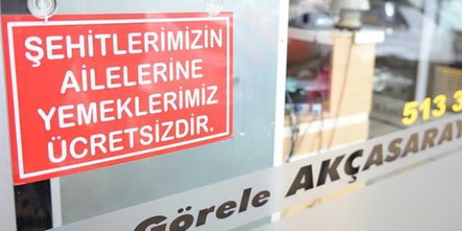 Şehit ailelerinden yemek ücreti almıyor