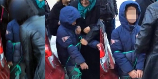 Servisi kaçıran çocuğu arabanın arkasına bağlayan anne serbest bırakıldı