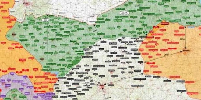 TSK Fırat Kalkanı operasyonunun haritasını yayınladı