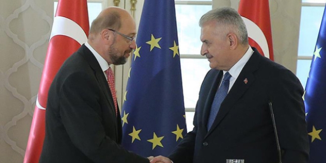 Yıldırım, AP Başkanı Schulz ile telefonda görüştü