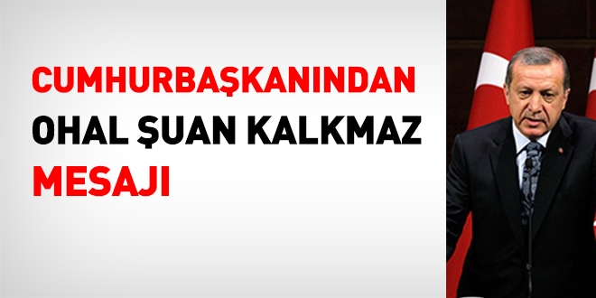 Erdoğan'dan, OHAL şuan kalkmaz mesajı