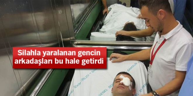 Silahla vurulan hastaya müdahale eden doktoru hastanelik ettiler