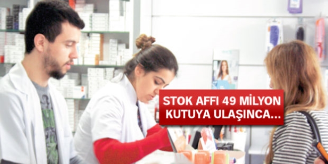 Salk Bakanl'ndan reetesiz 49 milyon kutu ilaca stok aff