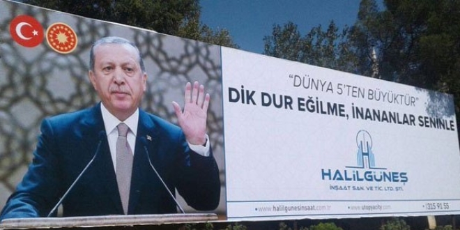 Erdoğanlı billboard reklamı yapan müteahhit FETÖ'den tutuklandı