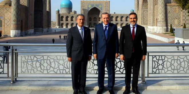 Erdoğan, Akar ve Fidan'dan Özbekistan hatırası